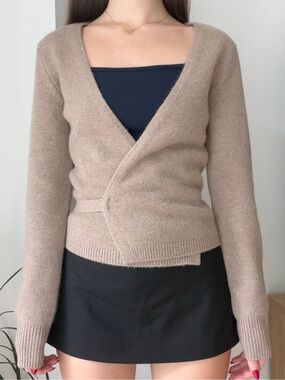 Aritzia Wilfred Wool Cashmere Wrap Sweater